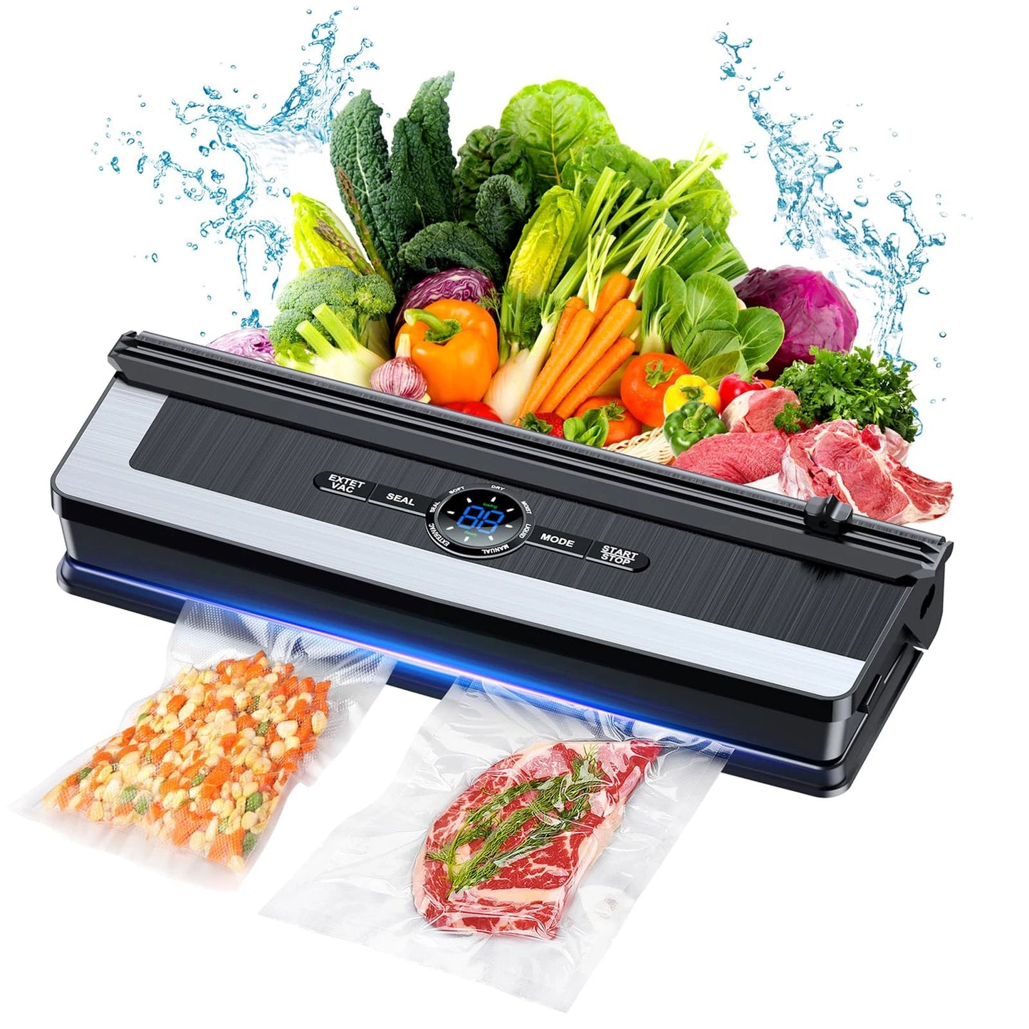 Vacuum Sealer Automatic Air Sealing Food Vacuum Sealer Machine for Dry and Moist Food 6 Modes with Build - in Cutter 5mm Heater - Tropical Treasures LTD