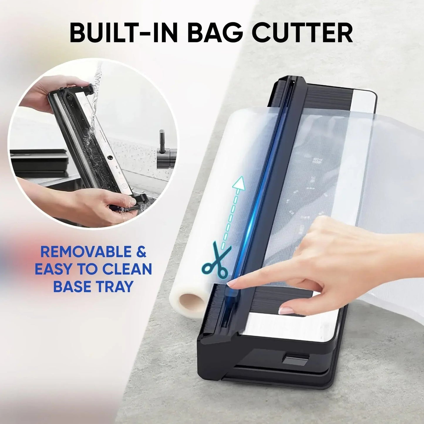 Vacuum Sealer Automatic Air Sealing Food Vacuum Sealer Machine for Dry and Moist Food 6 Modes with Build - in Cutter 5mm Heater - Tropical Treasures LTD