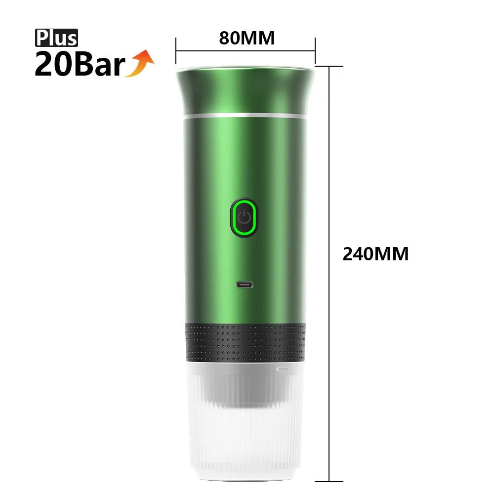 Wireless Electric Portable Espresso Coffee Machine for Car & Home Camping Coffee Maker 3 - in - 1 Capsule Powder Travel Coffee Maker - Tropical Treasures LTD