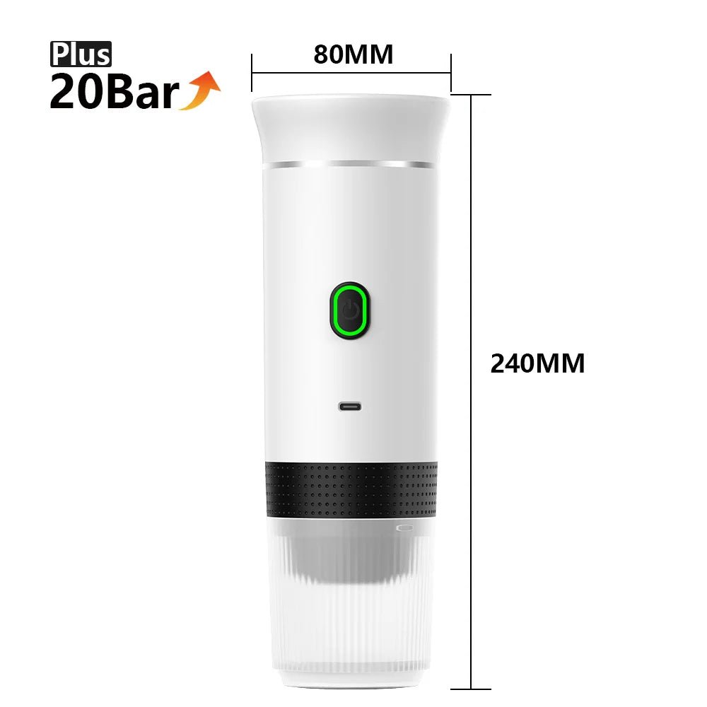 Wireless Electric Portable Espresso Coffee Machine for Car & Home Camping Coffee Maker 3 - in - 1 Capsule Powder Travel Coffee Maker - Tropical Treasures LTD