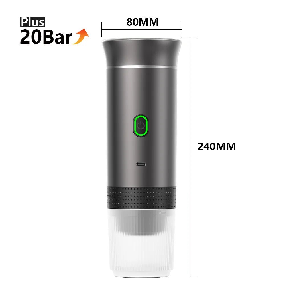 Wireless Electric Portable Espresso Coffee Machine for Car & Home Camping Coffee Maker 3 - in - 1 Capsule Powder Travel Coffee Maker - Tropical Treasures LTD