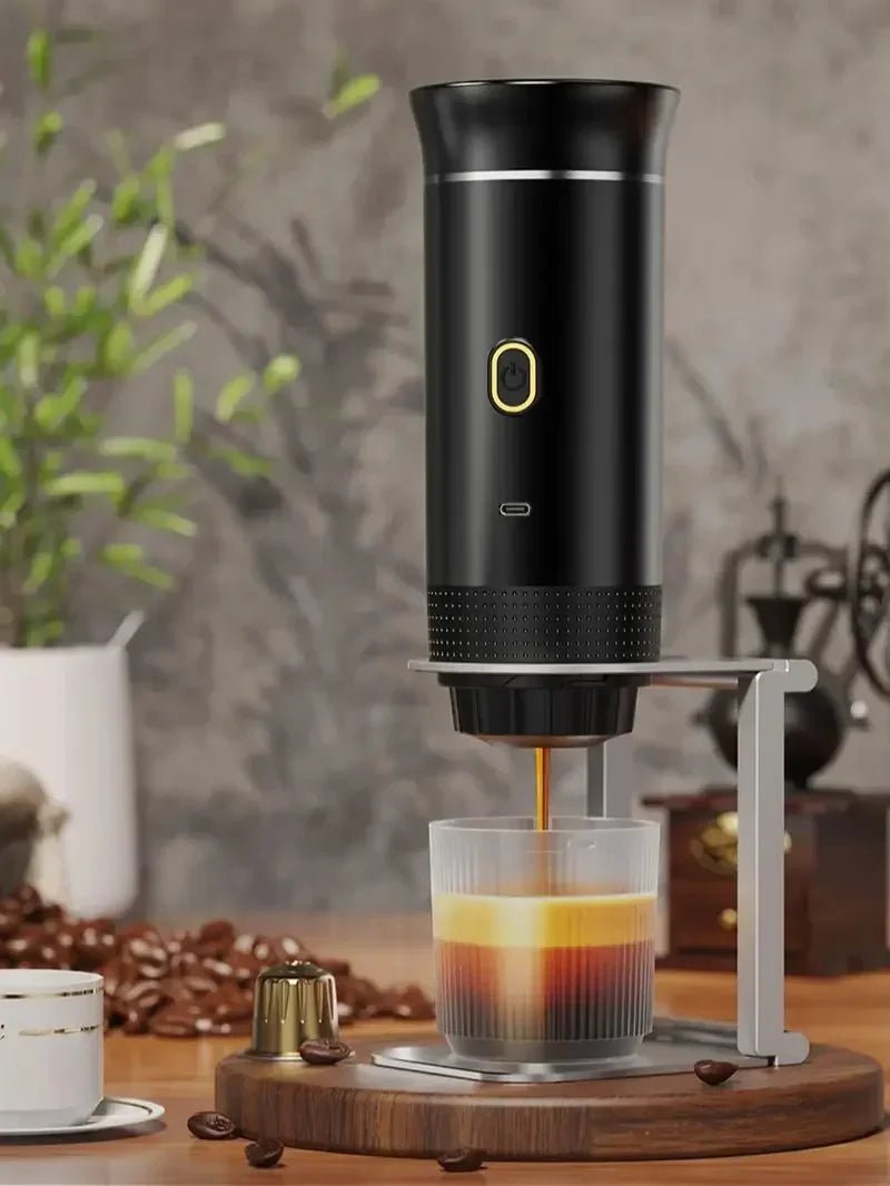 Wireless Electric Portable Espresso Coffee Machine for Car & Home Camping Coffee Maker 3 - in - 1 Capsule Powder Travel Coffee Maker - Tropical Treasures LTD