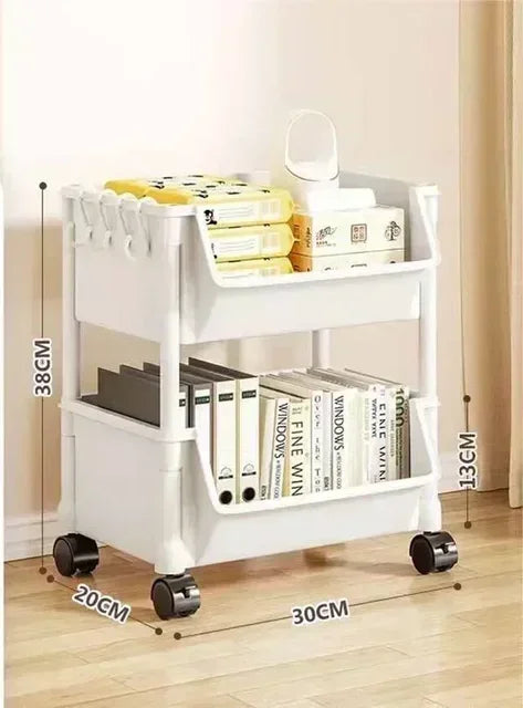 3-Tier Rotating Storage Cart with Wheels - Versatile and Stylish