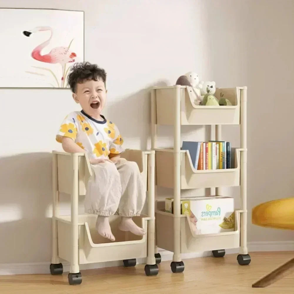 3-Tier Rotating Storage Cart with Wheels - Versatile and Stylish