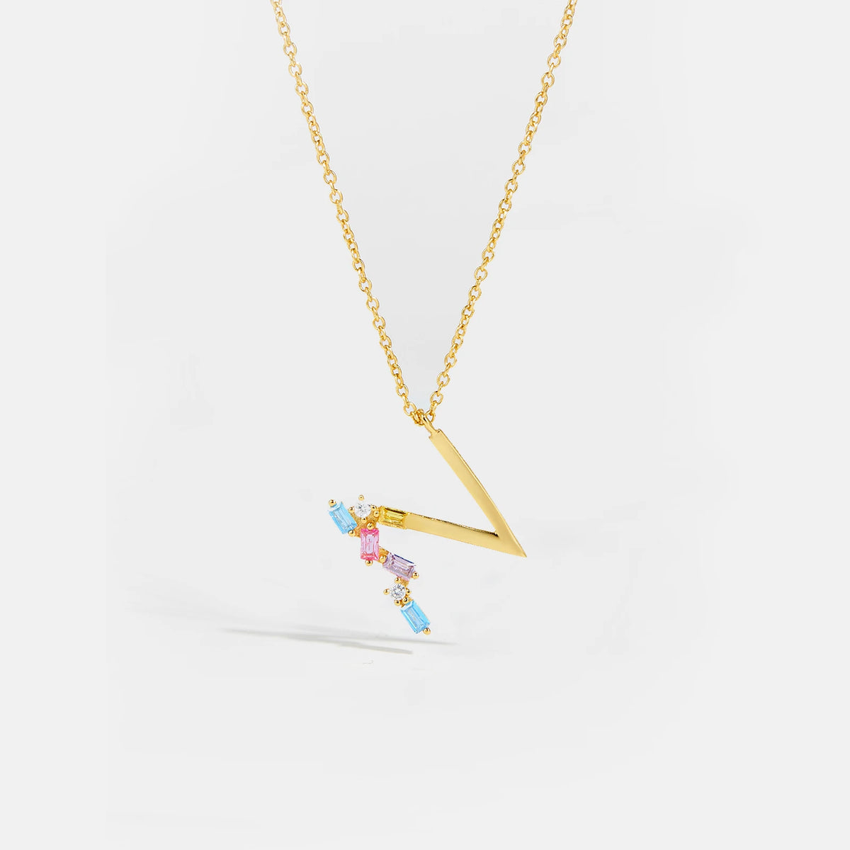 Sterling Silver Letter A - Z Popular Letter Long Chain Choker Necklace Initial Alphabet Fine Luxury Jewelry Gift