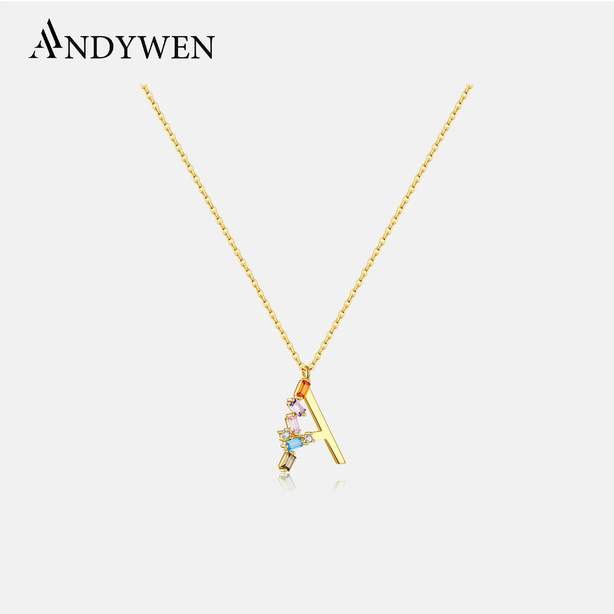 Sterling Silver Letter A - Z Popular Letter Long Chain Choker Necklace Initial Alphabet Fine Luxury Jewelry Gift