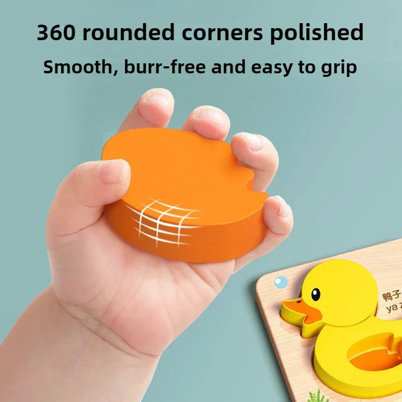 Baby Montessori Education Toys Kids 3D Wooden Puzzle Animal Traffic Jigsaw
