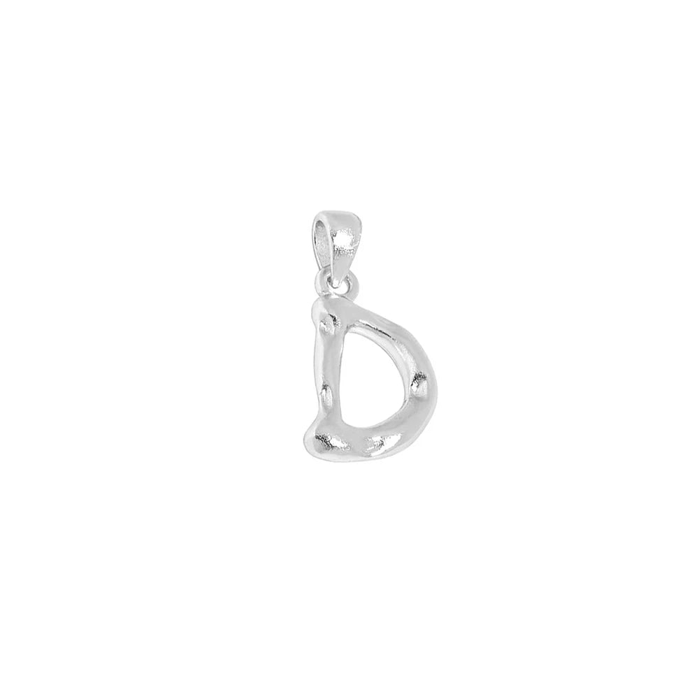 Sterling Silver Gold Letter A-Z Initial Alphabet Charm Accessories Choker Chain Necklace Making Fine Jewelry
