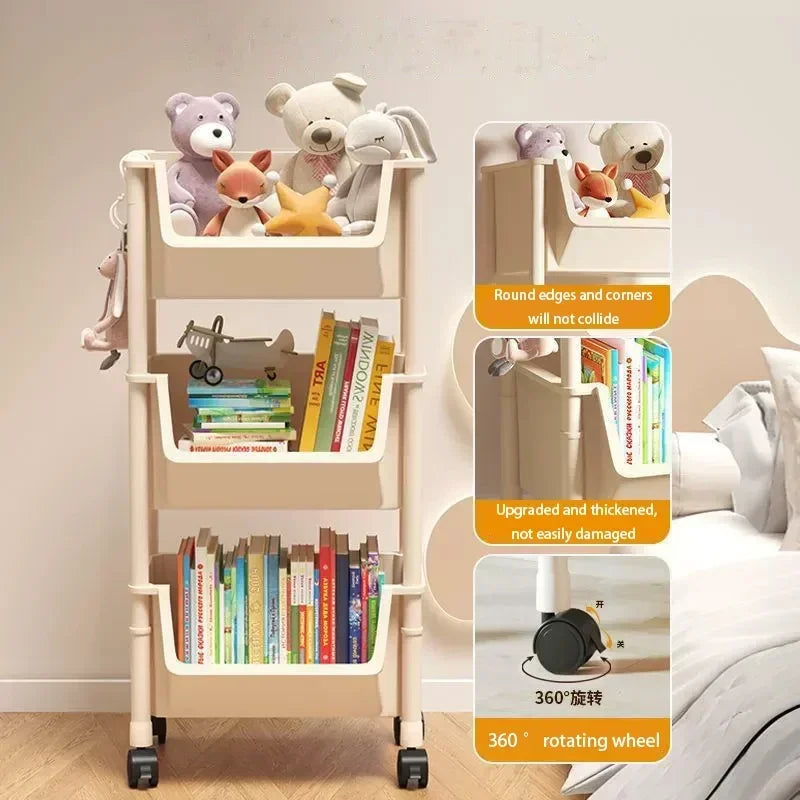 3-Tier Rotating Storage Cart with Wheels - Versatile and Stylish