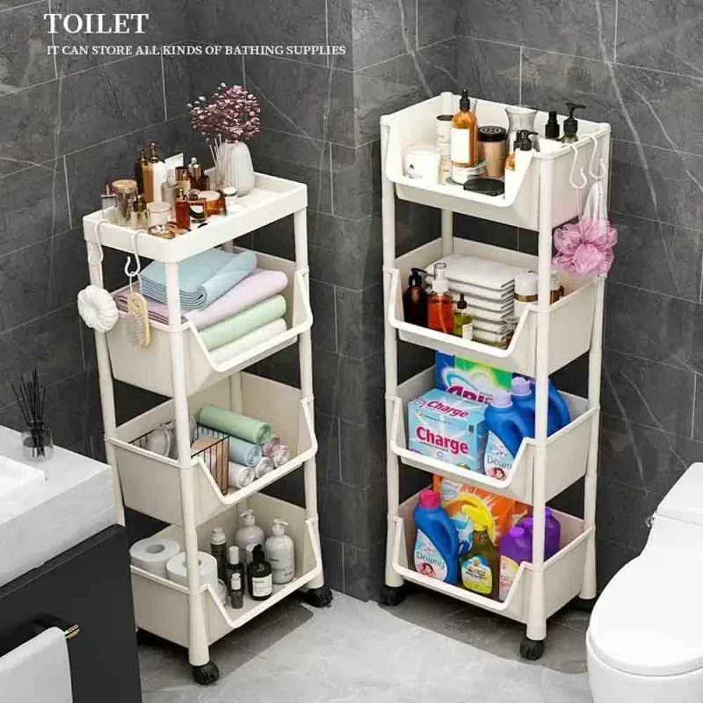 3-Tier Rotating Storage Cart with Wheels - Versatile and Stylish