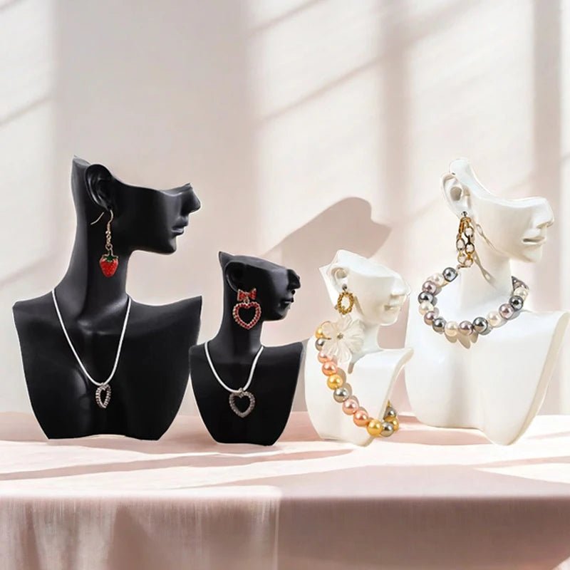 1PC Resin Side Face Mannequin Head Bust Jewelry Display Stand for Necklace Bracelet Earrings Jewellery Storage Holder Rack - Tropical Treasures LTD