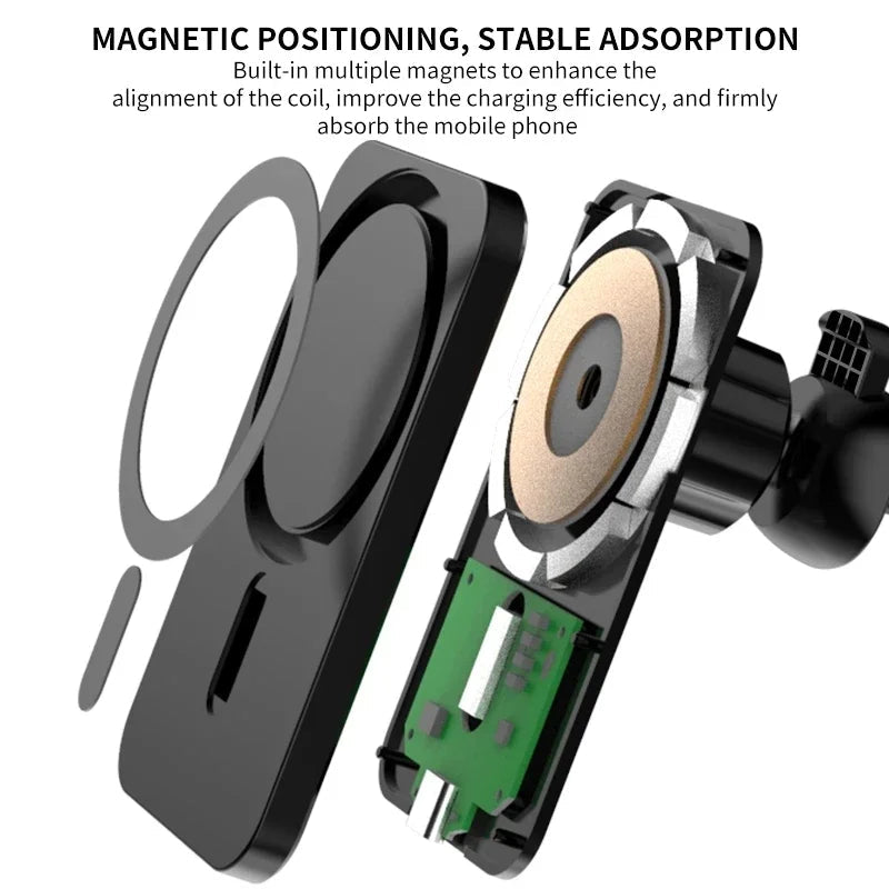 30W Magnetic Car Wireless Charger Stand Air Vent Phone Holder Fast Charging Station for iPhone 15/14/13 pro Max/Mini - Tropical Treasures LTD