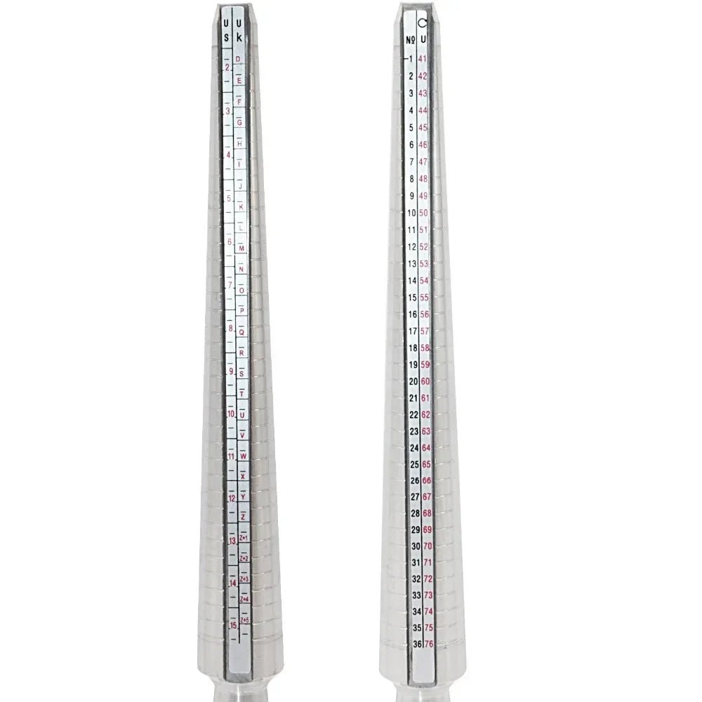 Metal Ring Sizer Mandrel Stainless Steel Finger Gauge Kit for Jewellery Sizing HK/US/JP/UK/EU Sizes Men Women Jewelry Measurement Tool - Tropical Treasures LTD