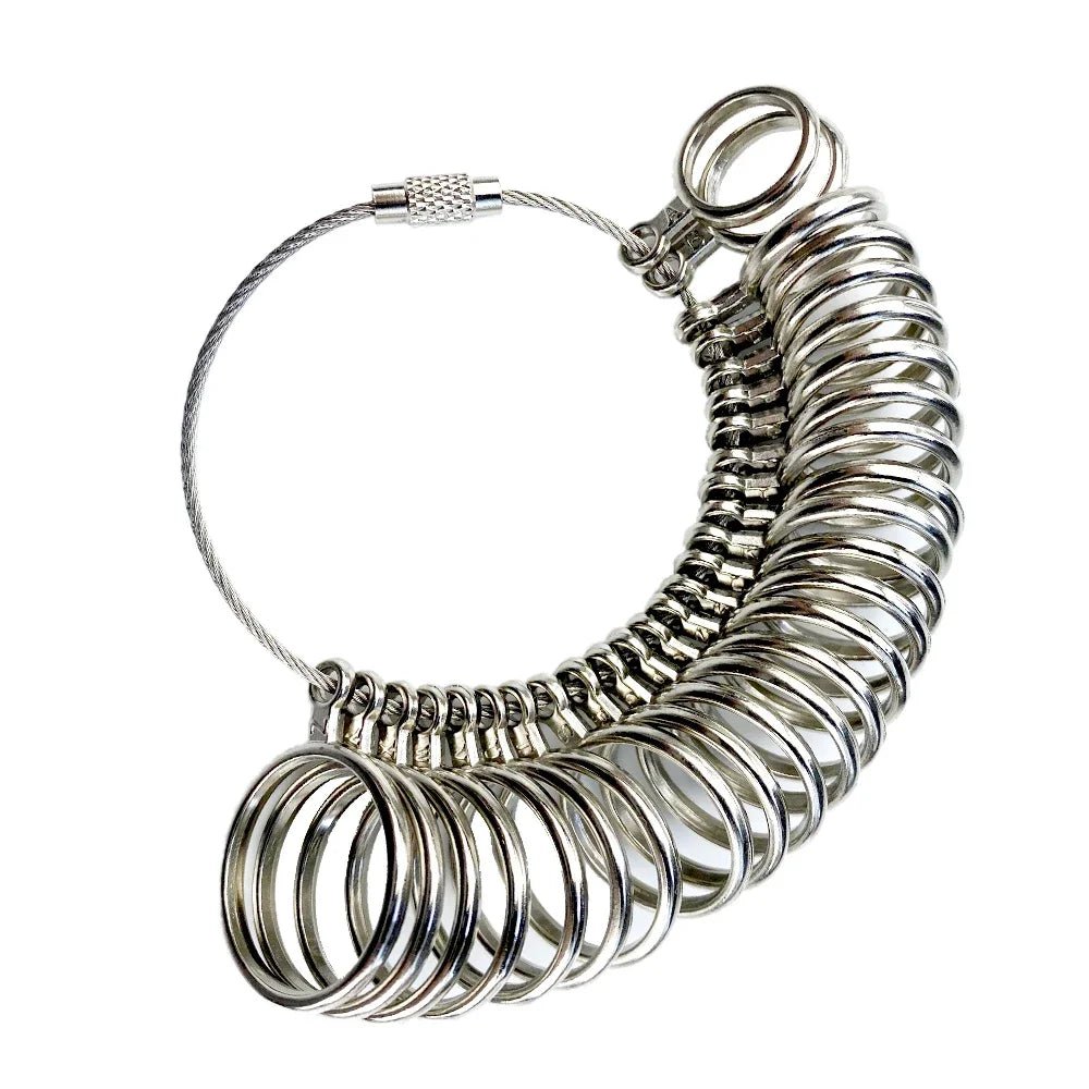 Metal Ring Sizer Mandrel Stainless Steel Finger Gauge Kit for Jewellery Sizing HK/US/JP/UK/EU Sizes Men Women Jewelry Measurement Tool - Tropical Treasures LTD
