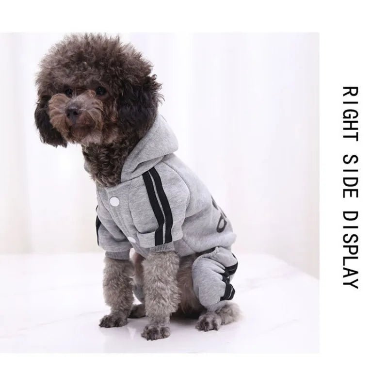 New Autumn and Winter Pet Dog Costume Four Legged Hoodie Button Up Clothing Cat Clothing Pet Supplies Puppy Clothes - Tropical Treasures LTD