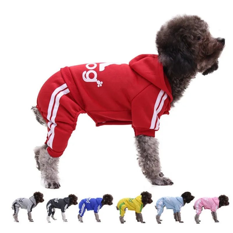 New Autumn and Winter Pet Dog Costume Four Legged Hoodie Button Up Clothing Cat Clothing Pet Supplies Puppy Clothes - Tropical Treasures LTD