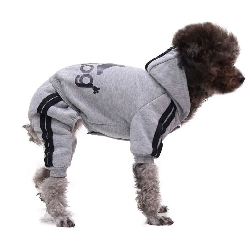 New Autumn and Winter Pet Dog Costume Four Legged Hoodie Button Up Clothing Cat Clothing Pet Supplies Puppy Clothes - Tropical Treasures LTD