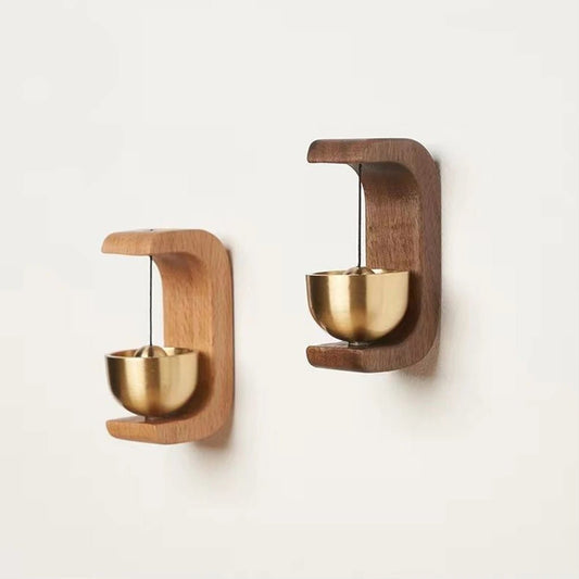 Retro Entrance Wireless Doorbell Shopkeeper’s Bell Wind Bell Door Opening Wooden Clock Reminder for Home Small Bell Decorations - Tropical Treasures LTD