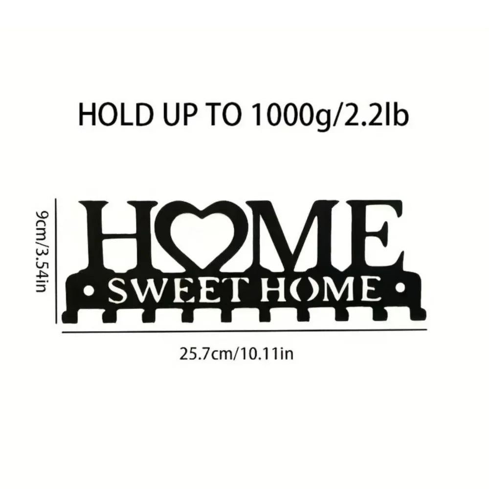 Stylish 1pc Wall Mounted Sweet Home Key Holder: Keep Your Keys Organized with This Creative Front Door Key Wall Hook - Tropical Treasures LTD