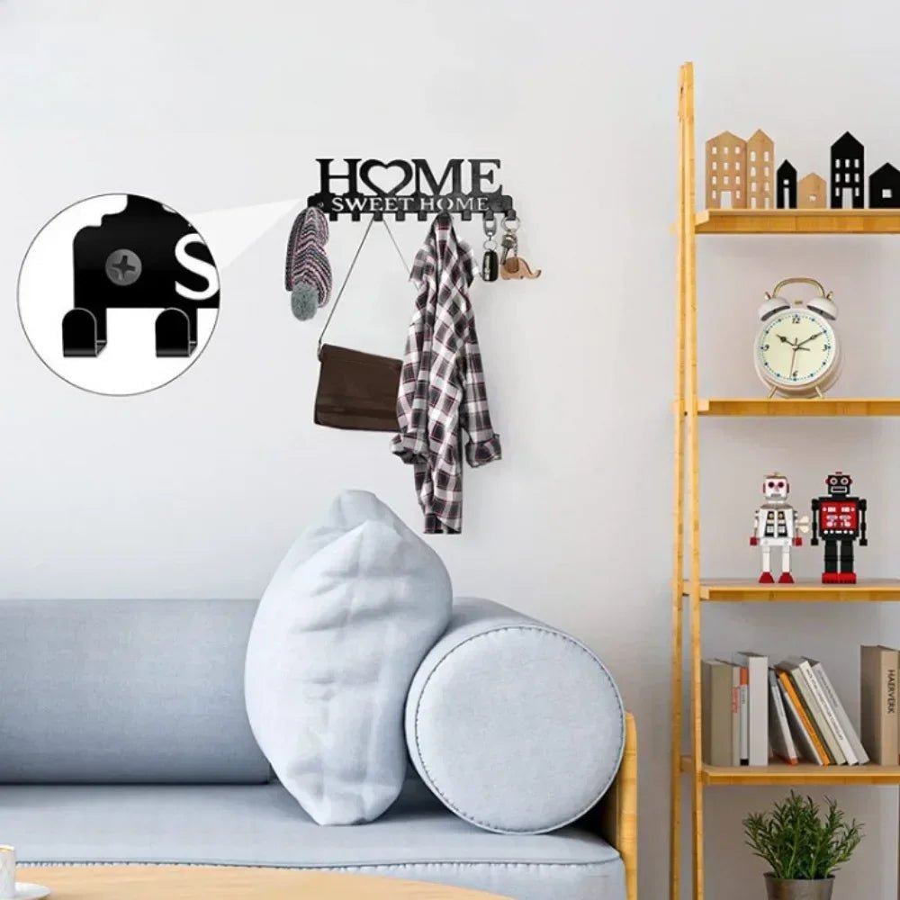 Stylish 1pc Wall Mounted Sweet Home Key Holder: Keep Your Keys Organized with This Creative Front Door Key Wall Hook - Tropical Treasures LTD