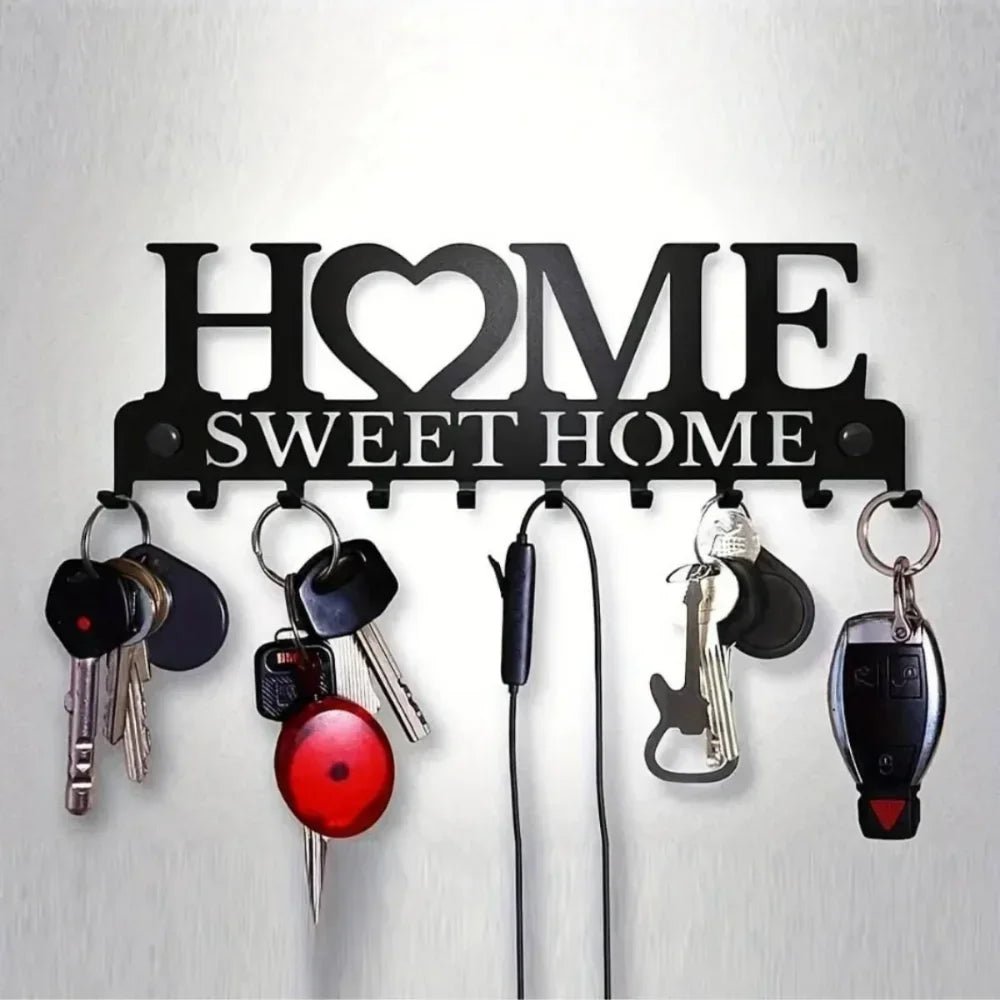 Stylish 1pc Wall Mounted Sweet Home Key Holder: Keep Your Keys Organized with This Creative Front Door Key Wall Hook - Tropical Treasures LTD