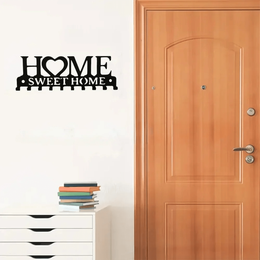 Stylish 1pc Wall Mounted Sweet Home Key Holder: Keep Your Keys Organized with This Creative Front Door Key Wall Hook - Tropical Treasures LTD