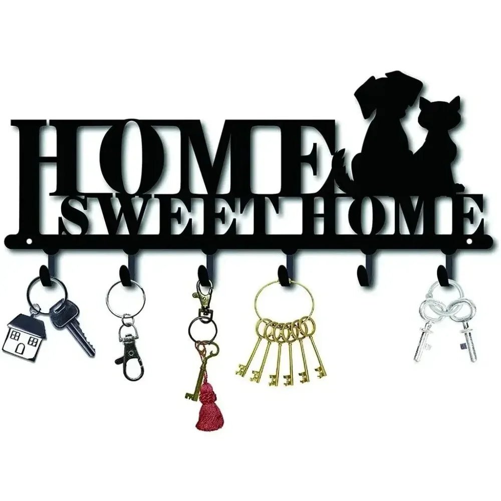 Stylish 1pc Wall Mounted Sweet Home Key Holder: Keep Your Keys Organized with This Creative Front Door Key Wall Hook - Tropical Treasures LTD