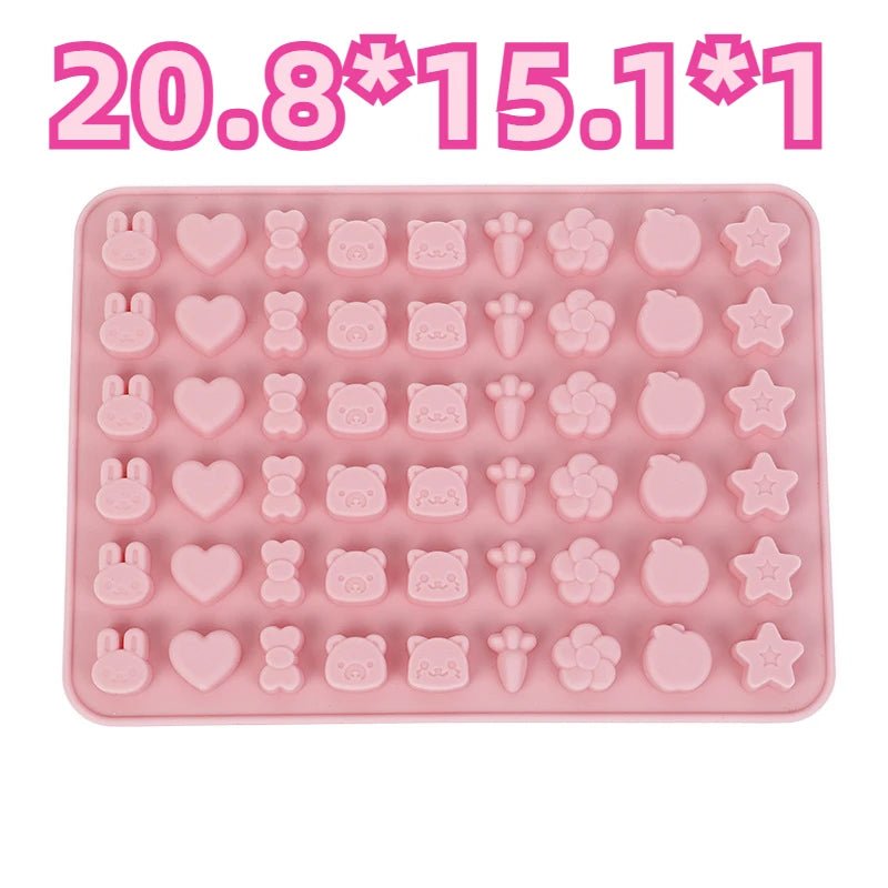 Mix Fruit Animal Silicone Chocolate Mold Rabbit Fish Fudge Candy Jelly Mould Geometry Heart Cake Decor Baking Set Ice Tray Gifts - Tropical Treasures LTD