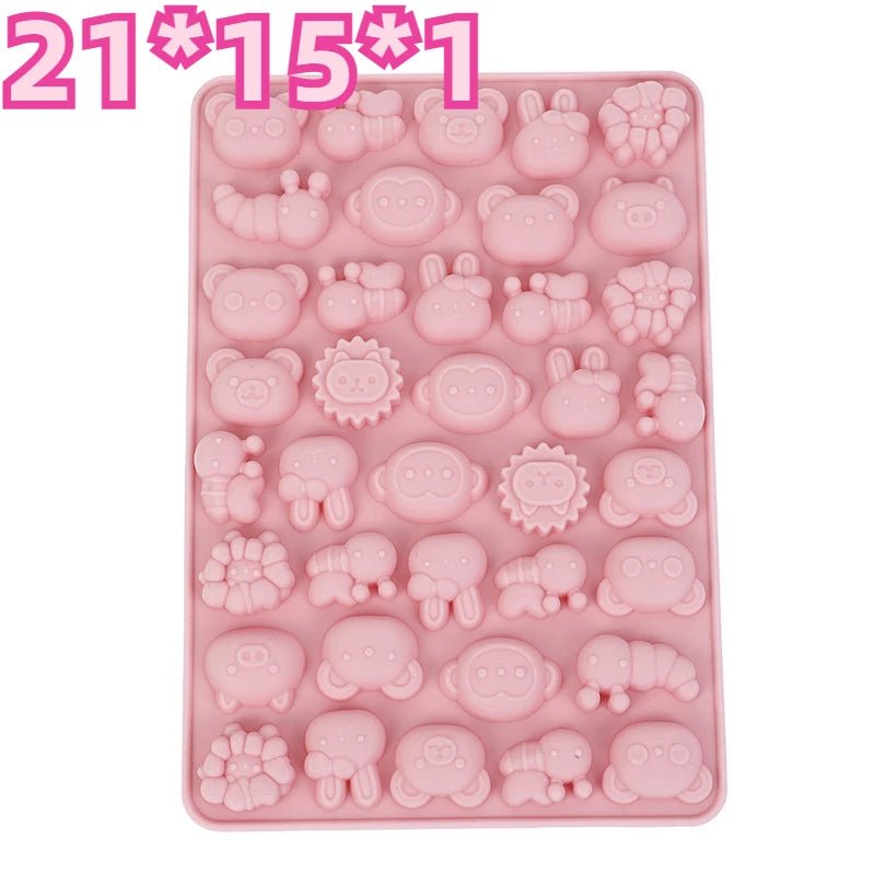 Mix Fruit Animal Silicone Chocolate Mold Rabbit Fish Fudge Candy Jelly Mould Geometry Heart Cake Decor Baking Set Ice Tray Gifts - Tropical Treasures LTD