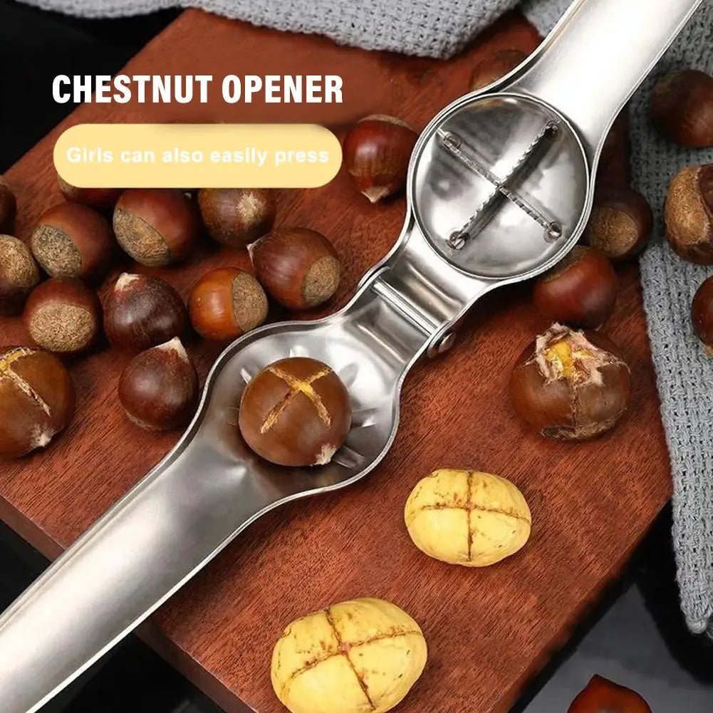 Stainless Steel Quick Chestnut Opener 2 - in - 1 Walnut Pliers Cutter Nut Cracker Sheller Eco - Friendly Kitchen Tool - Tropical Treasures LTD