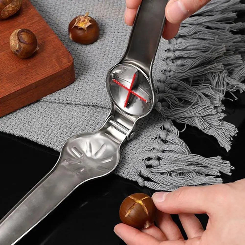 Stainless Steel Quick Chestnut Opener 2 - in - 1 Walnut Pliers Cutter Nut Cracker Sheller Eco - Friendly Kitchen Tool - Tropical Treasures LTD