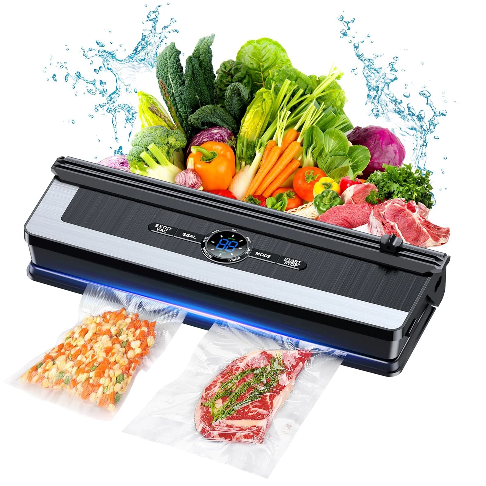 Vacuum Sealer Automatic Air Sealing Food Vacuum Sealer Machine for Dry and Moist Food 6 Modes with Build - in Cutter 5mm Heater - Tropical Treasures LTD