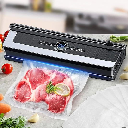 Vacuum Sealer Automatic Air Sealing Food Vacuum Sealer Machine for Dry and Moist Food 6 Modes with Build - in Cutter 5mm Heater - Tropical Treasures LTD
