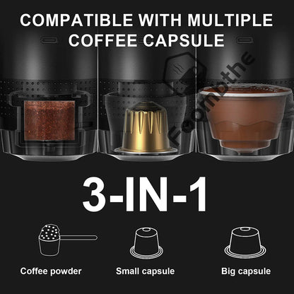 Wireless Electric Portable Espresso Coffee Machine for Car & Home Camping Coffee Maker 3 - in - 1 Capsule Powder Travel Coffee Maker - Tropical Treasures LTD