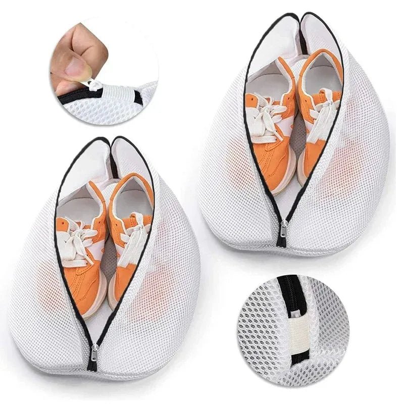 Mesh Laundry Bag with Zipper for Washing Machine Travel Shoe Storage Organizer Polyester Protective Clothing Box - Tropical Treasures LTD
