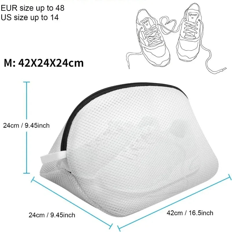 Mesh Laundry Bag with Zipper for Washing Machine Travel Shoe Storage Organizer Polyester Protective Clothing Box - Tropical Treasures LTD
