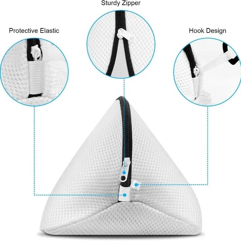 Mesh Laundry Bag with Zipper for Washing Machine Travel Shoe Storage Organizer Polyester Protective Clothing Box - Tropical Treasures LTD