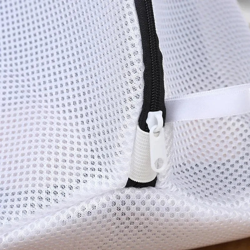 Mesh Laundry Bag with Zipper for Washing Machine Travel Shoe Storage Organizer Polyester Protective Clothing Box - Tropical Treasures LTD