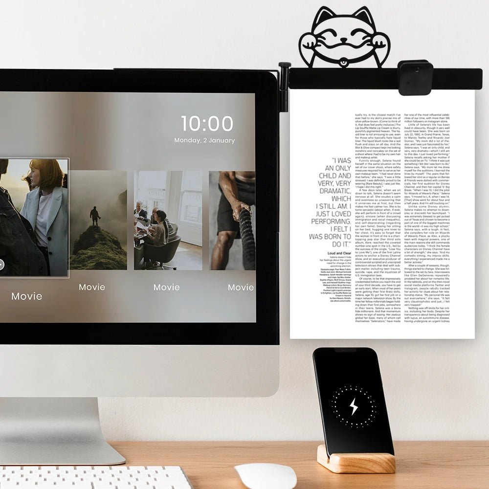 3M Computer Monitor Foldout Folder Document Clip Paper Copy for Typing Reading Adhesive LCD Clip Rotatable Left Right Side Mount - Tropical Treasures LTD