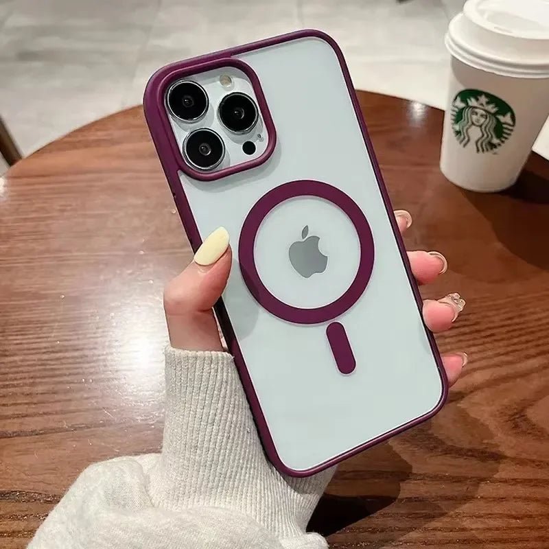 Luxury Shockproof Magnetic Clear iPhone Case - Magsafe Compatible Wireless Charging Compatible Dustproof Non - Slip Mobile Cover - Tropical Treasures LTD