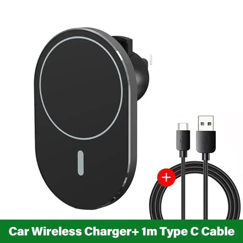 Magnetic Car Wireless Charger Macsafe for iPhone 12 13 14 15 Pro Max Air Vent Car Phone Holder Stand Fast Car Charging Station - Tropical Treasures LTD