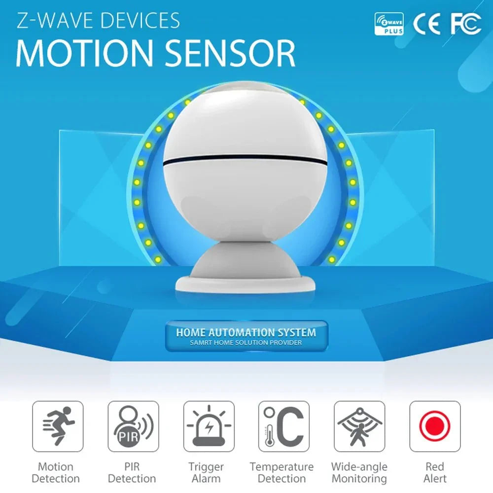 NEO COOLCAM Smart Home Z - wave Plus PIR Motion Sensor Detector Temperature Sensor Lux Z wave Alarm System Motion Sensor - Tropical Treasures LTD