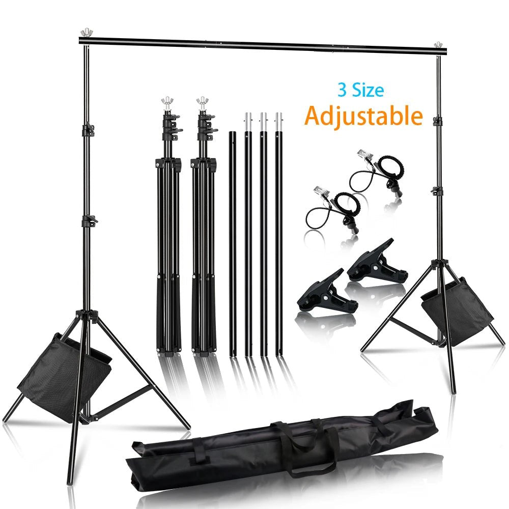 Photography Backdrop Stand Photo Studio Background Backdrops Chromakey Green Screen Support System Frame Carry Bag Light Kits - Tropical Treasures LTD