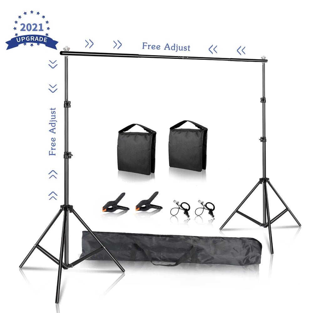 Photography Backdrop Stand Photo Studio Background Backdrops Chromakey Green Screen Support System Frame Carry Bag Light Kits - Tropical Treasures LTD