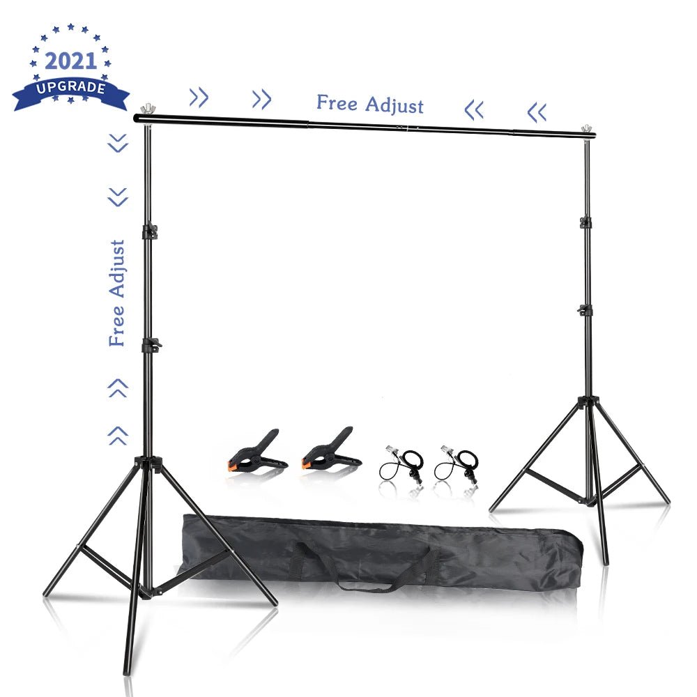 Photography Backdrop Stand Photo Studio Background Backdrops Chromakey Green Screen Support System Frame Carry Bag Light Kits - Tropical Treasures LTD