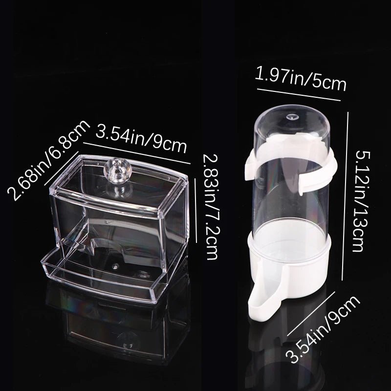 Rutin Chicken Automatic Food Feeder Large Capacity Anti - overturning Food Box Poultry Feeding Supplies Clear Food Dispenser - Tropical Treasures LTD