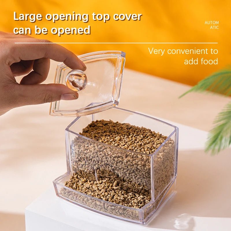 Rutin Chicken Automatic Food Feeder Large Capacity Anti - overturning Food Box Poultry Feeding Supplies Clear Food Dispenser - Tropical Treasures LTD