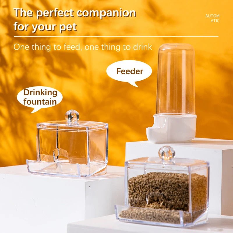 Rutin Chicken Automatic Food Feeder Large Capacity Anti - overturning Food Box Poultry Feeding Supplies Clear Food Dispenser - Tropical Treasures LTD
