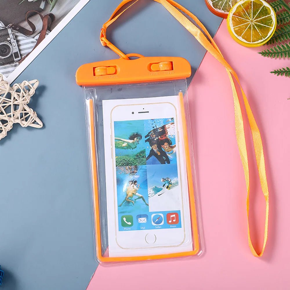 Waterproof Phone Case for 6.5inch Mobile Transparent Pouch Bag with Double Switch Design Sensitive Touch Cover Underwater Dry Bag - Tropical Treasures LTD