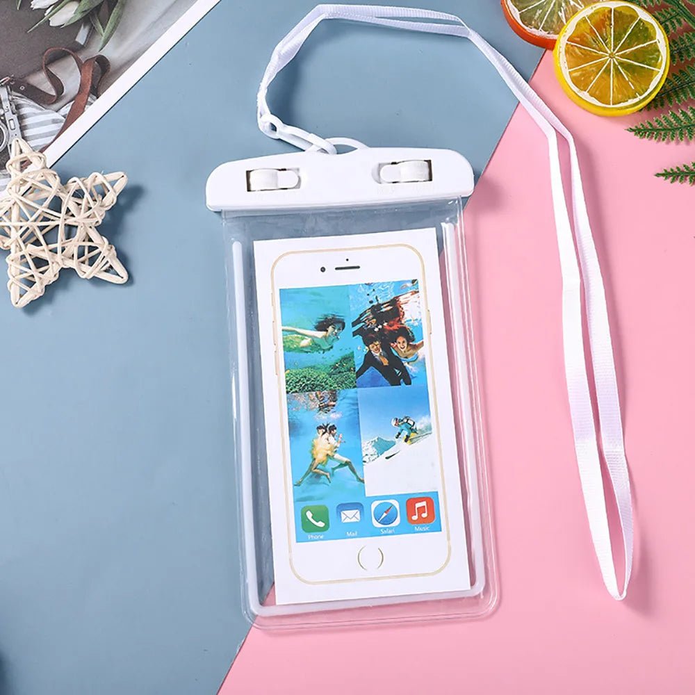 Waterproof Phone Case for 6.5inch Mobile Transparent Pouch Bag with Double Switch Design Sensitive Touch Cover Underwater Dry Bag - Tropical Treasures LTD